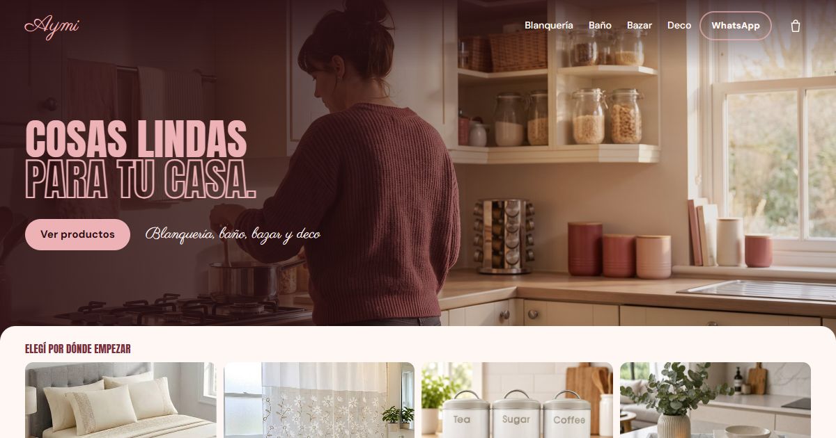 Portada de la tienda online de Aymi Polistore