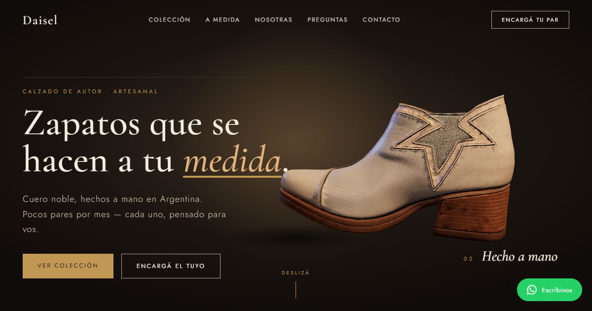 Portada de la tienda online de Daisel
